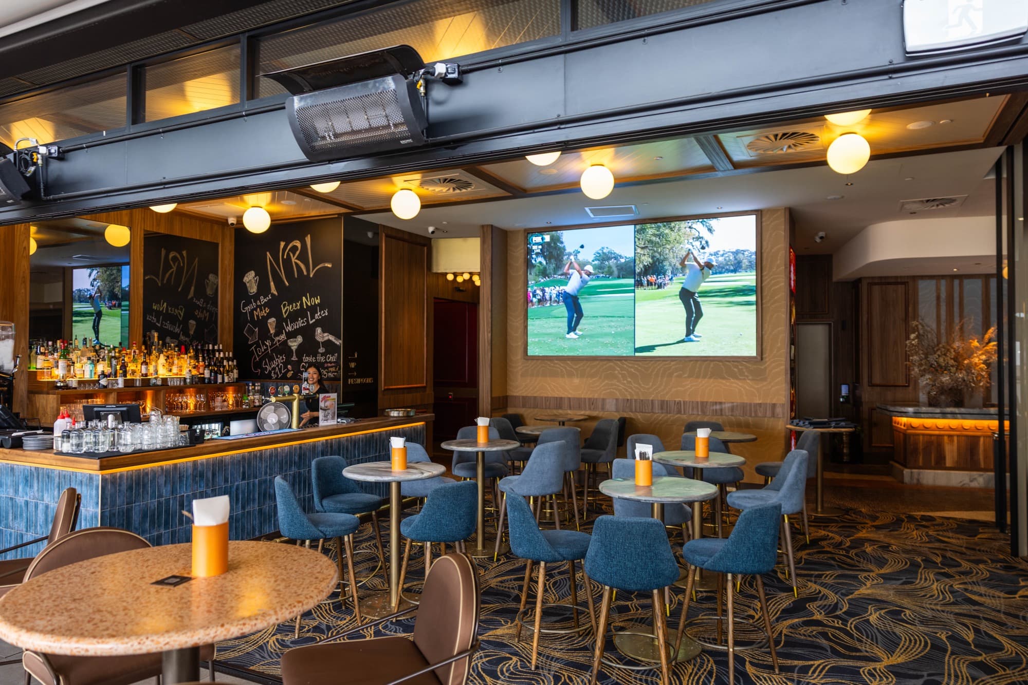 Humphrey's sports bar with big screens showing live sport in Hurstville