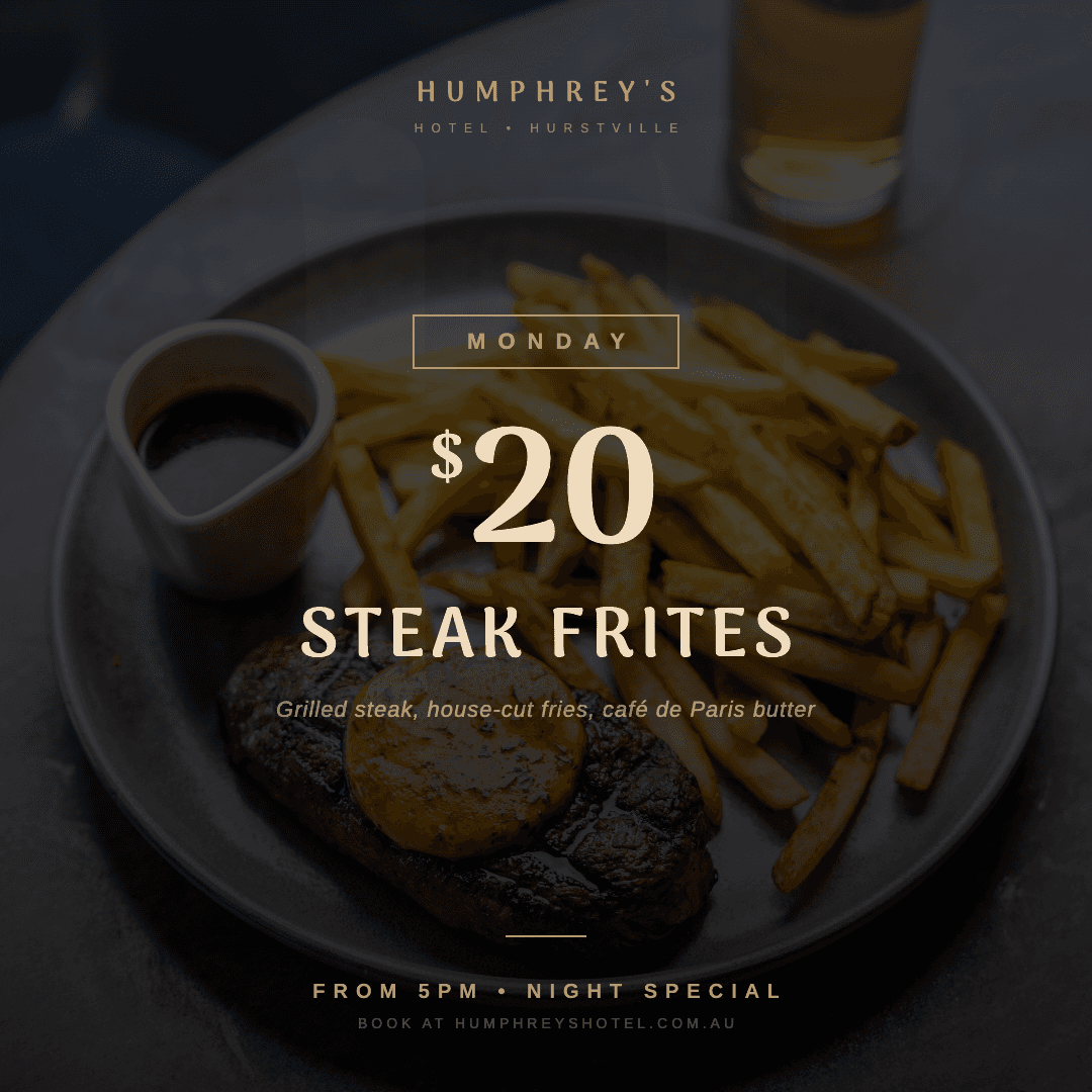 Monday $20 Steak Frites