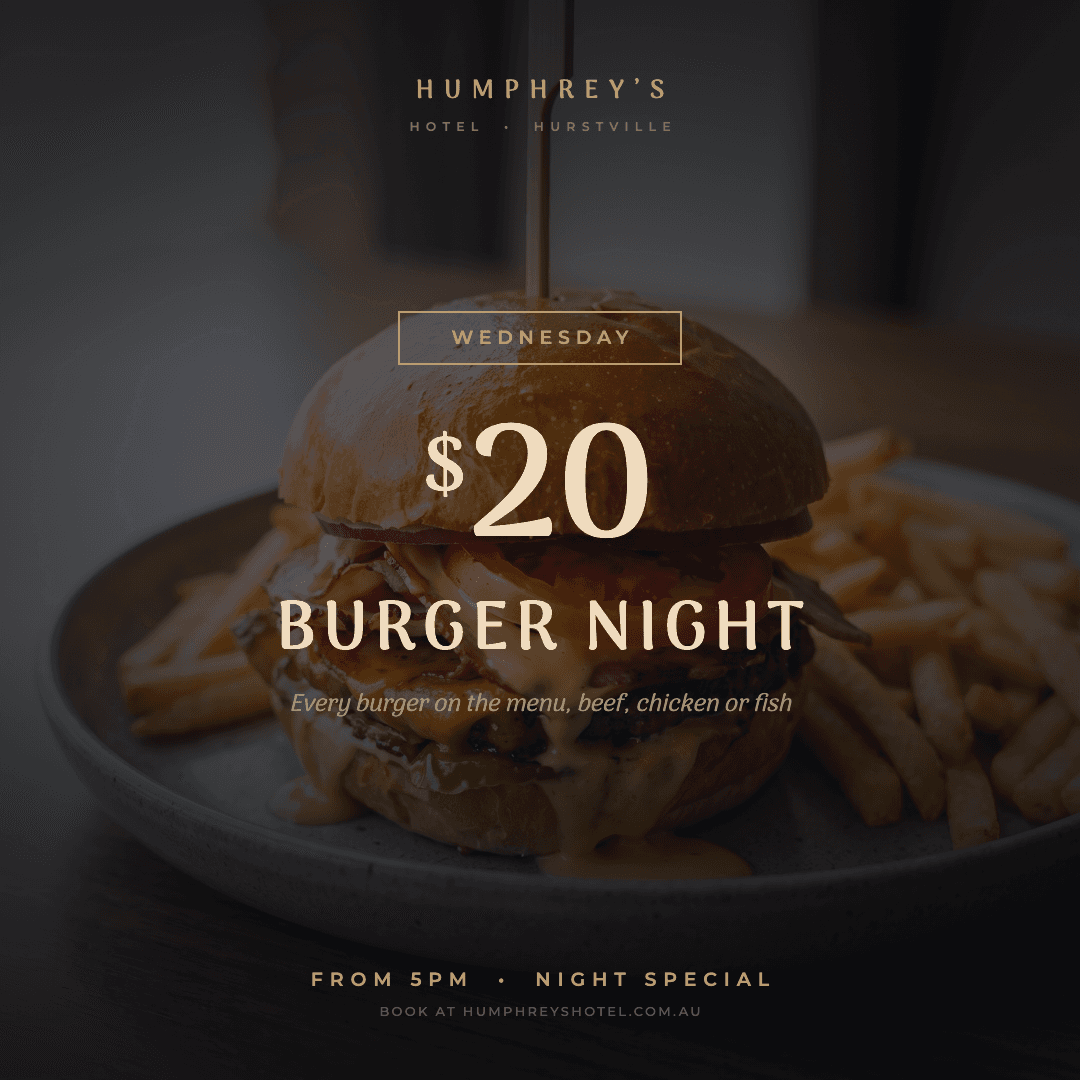 Wednesday $20 Burger Night